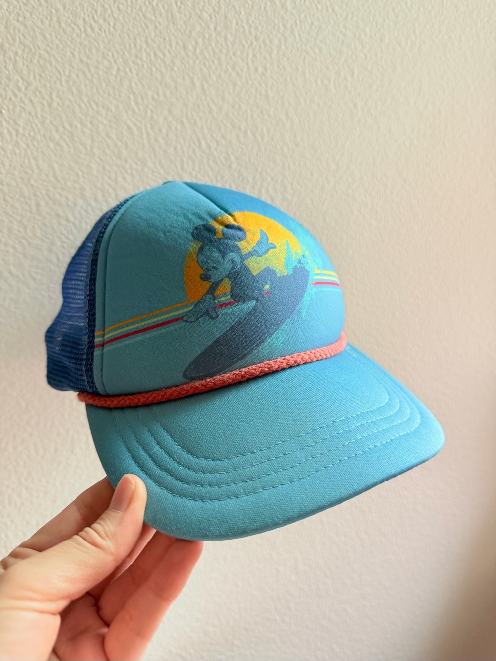 Turquoise Surf Mickey Trucker Hat